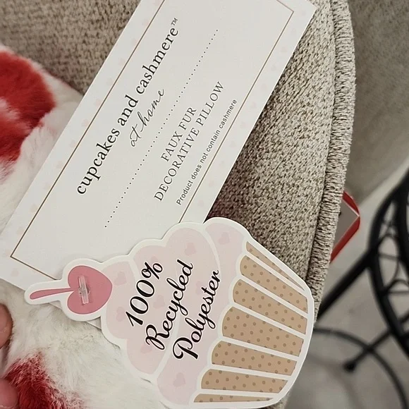 Cupcakes and Cashmere Valentine Plush Pillow Kiss Lips Heart Shaped set of 3